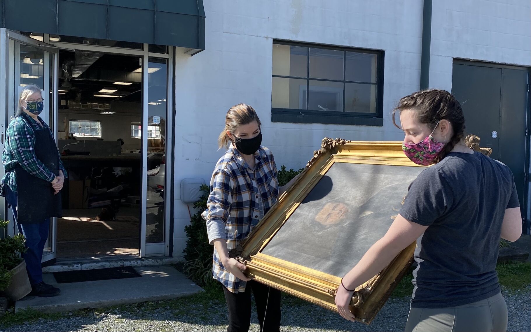 Endly portraits travel to Richmond conservator; restoration underway